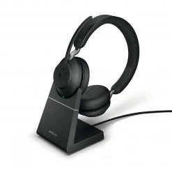 Jabra Headset Evolve2 65 Duo MS Schwarz, USB-C, Inkl. Ladestation - Telefon Headsets