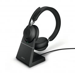 Jabra Headset Evolve2 65 Duo UC Schwarz, USB-A, Inkl. Ladestation - Telefon Headsets
