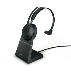 Jabra Headset Evolve2 65 Mono UC Schwarz, USB-C, Inkl. Ladestation - Telefon Headsets