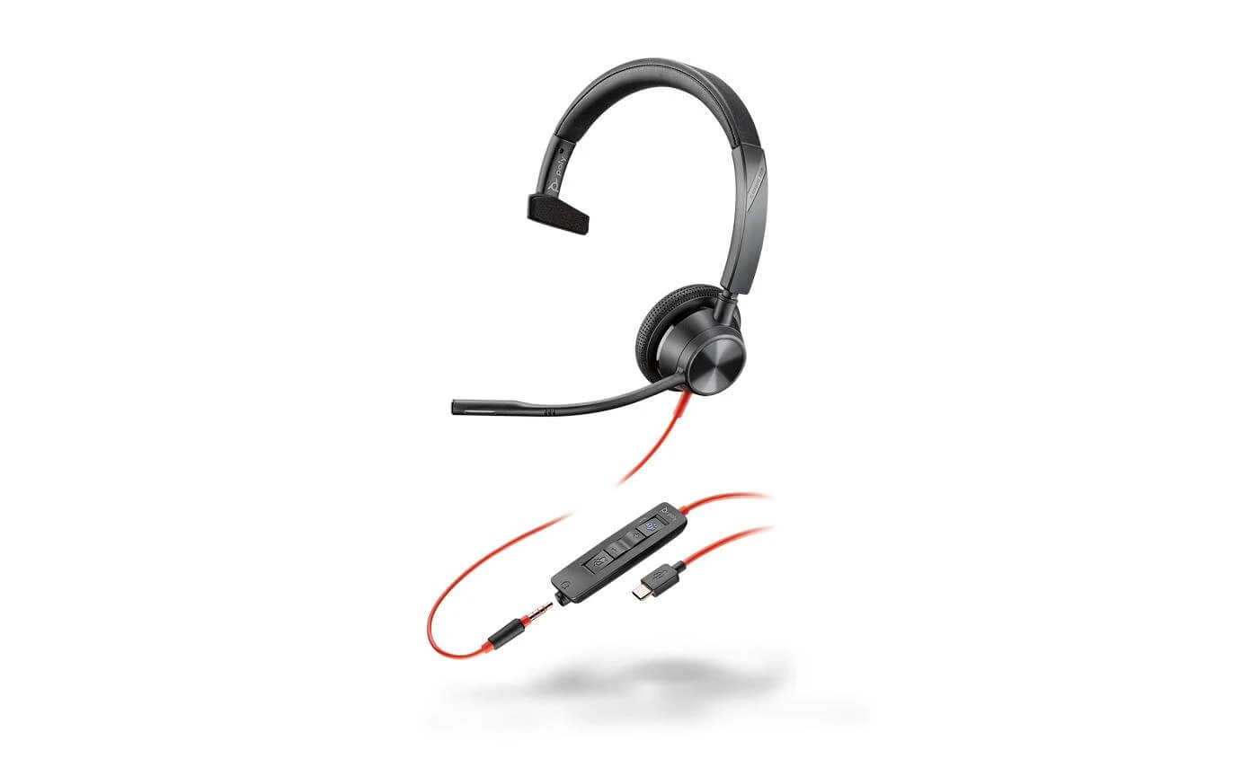 Poly Headset Blackwire 3315 MS USB-C, Klinke, Schwarz - Telefon Headsets 1 Poly Headset Blackwire 3315 MS USB-C, Klinke, Schwarz - Telefon Headsets
