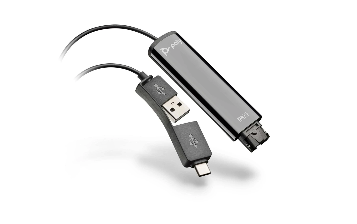 Poly Adapter DA75 USB-A / USB-C - QD - Telefon Headsets 1 Poly Adapter DA75 USB-A / USB-C - QD - Telefon Headsets