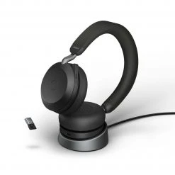 Jabra Headset Evolve2 75 Duo UC Schwarz, USB-A, Inkl. Ladestation - Telefon Headsets