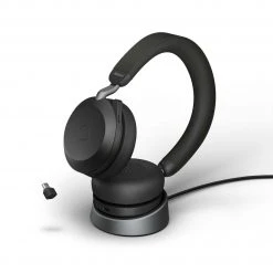 Jabra Headset Evolve2 75 Duo UC Schwarz, USB-C, Inkl. Ladestation - Telefon Headsets